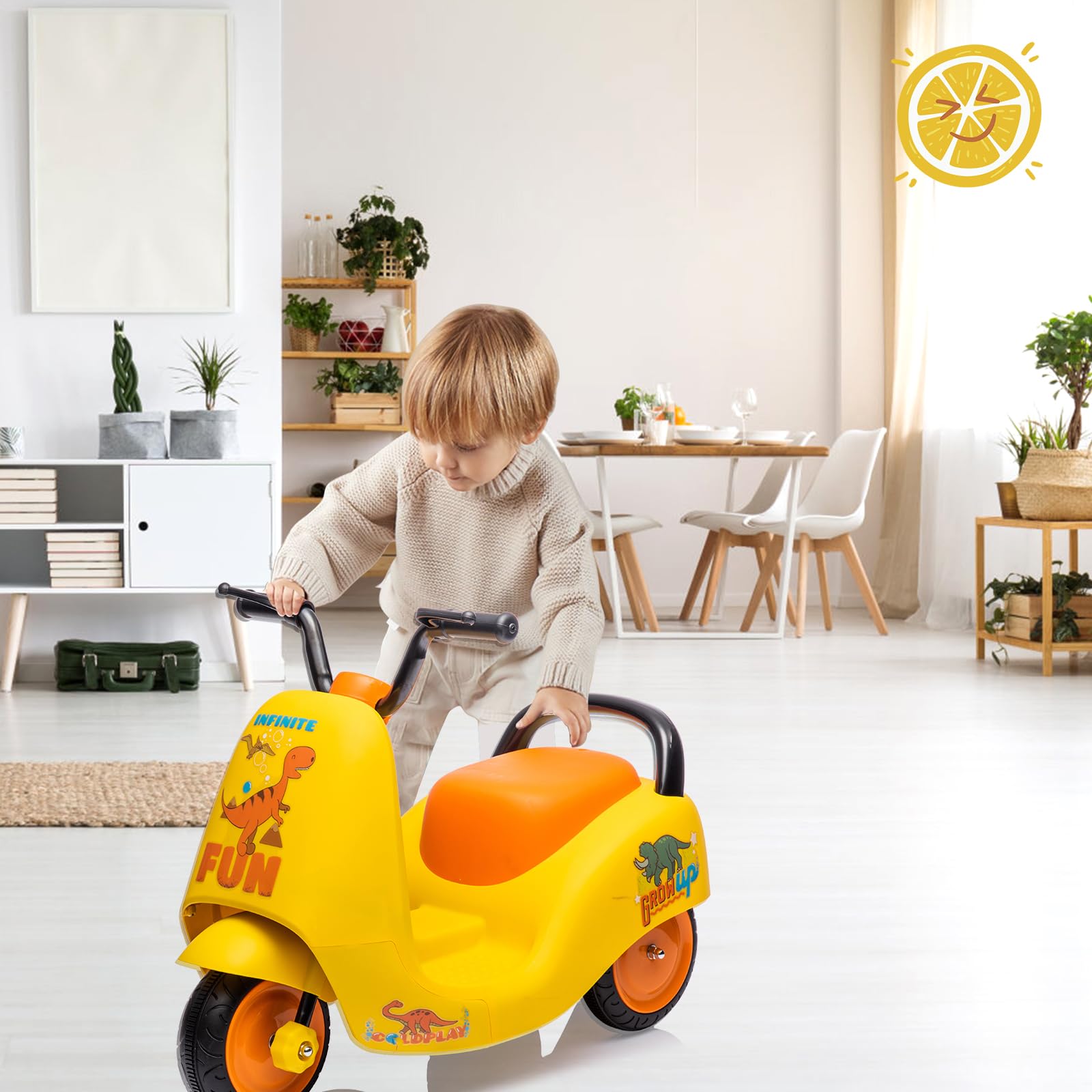 Garvee 6V Ride-On Motorcycle for Toddlers: Battery Powered, Music, Pedal, 3 Wheels, for Ages 3-6