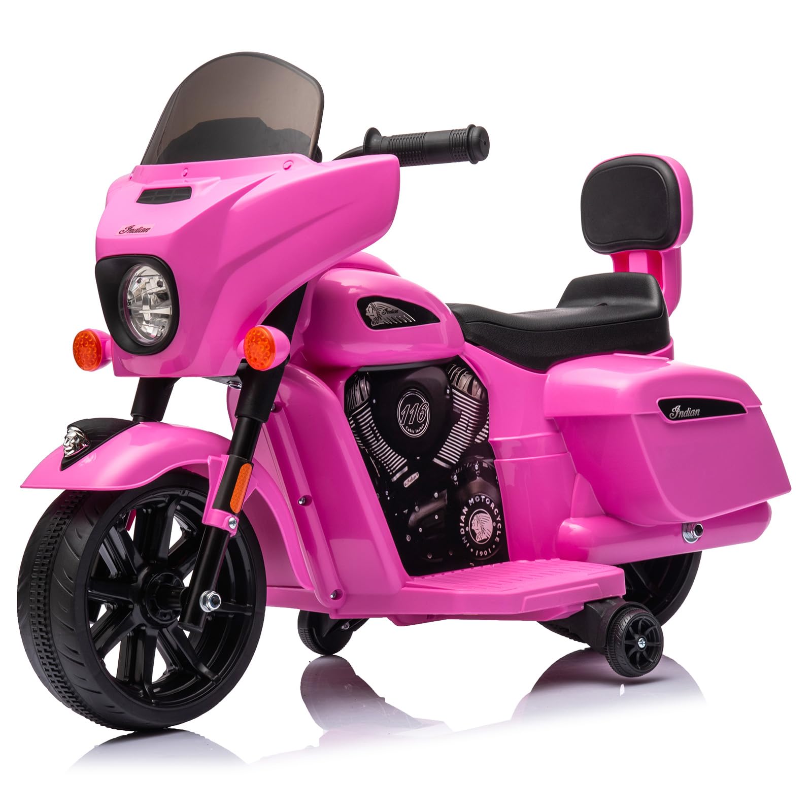 Garvee Ride - B Series: 6V Ride-On Motorcycle for Kids, Electric Dirt Bike with USB, Music, Headlight - Pink