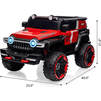 Garvee Ride - P Series: 12V 2-Seater Kids Ride On Car with Remote Control & Music - Red