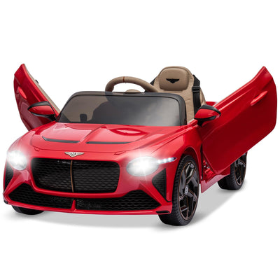 Garvee Kids Ride On Car, Licensed Bentley Bacalar 12V Electric Vehicles w/Parent Remote Control, Scissor Door, Suspension, 3 Speeds, LED Lights, Horn, Battery Powered Ride on Toy for Boys Girls - Red