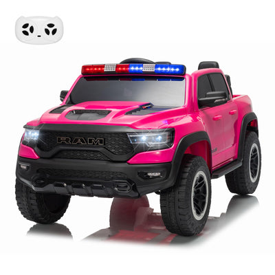 Garvee 12V Electric Ride On Truck for Kids Licensed RAM Pickup Truck Dual Motor Remote Control LED Lights Music Storage