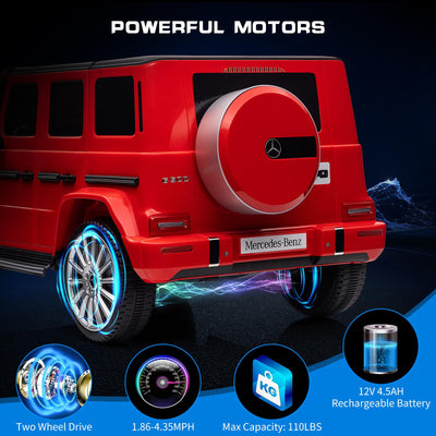 Garvee 12V Kids Ride On Car, Licensed Mercedes-Benz G500 Electric Vehicles w/Parent Remote Control, 4xSpring Suspension, 3 Speeds, Rocking, LED Lights, Battery Powered Ride on Toy for Boys Girls, Red