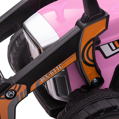 Garvee 12V Kids Ride on Excavator with Parental Remote Control, Electric Powered Construction Vehicle for Toddler with Bucket,Headlights,Horn,Gear Shift,Music for 3-6 Years(EVA Tires) - Pink