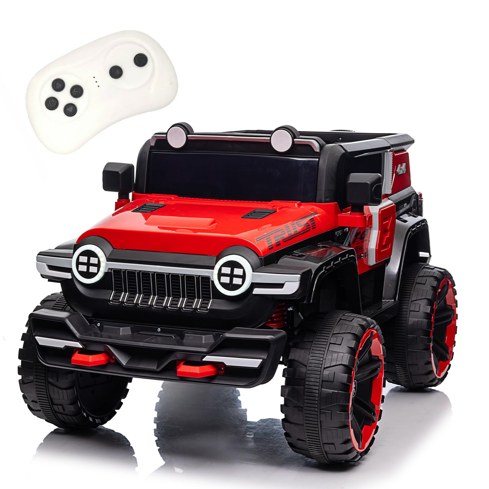 Garvee Ride - P Series: 12V 2-Seater Kids Ride On Car with Remote Control & Music - Red