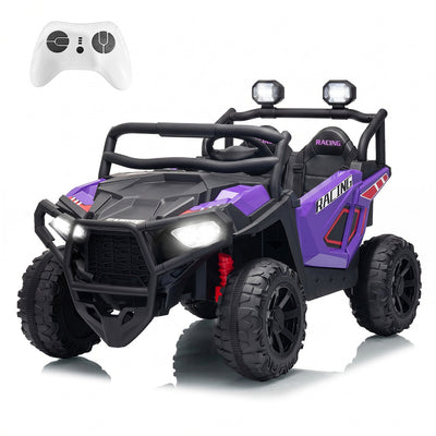 Garvee 24V 2-Seater Electric UTV Ride-On Truck for Kids Ages 2-8 – Battery Powered, Remote Control, 4-Wheel Suspension, Gradual Power-Up, 3 Speeds, LED Lights, Wireless – Purple