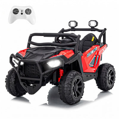 Garvee 24V 2-Seater Electric UTV Ride-On Truck for Kids Ages 2-8 – Battery Powered, Remote Control, 4-Wheel Suspension, Gradual Power-Up, 3 Speeds, LED Lights, Wireless – Red