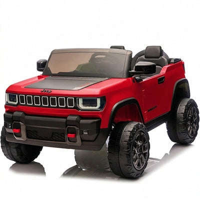 Garvee 24V 2-Seater Electric Ride-On Truck for Kids Ages 3-8 – Licensed 4WD Battery Car with Parental Remote, 3 Speeds, Wireless Connection Music, LED Lights, Gradual Start – Fun Toy Vehicle – Red
