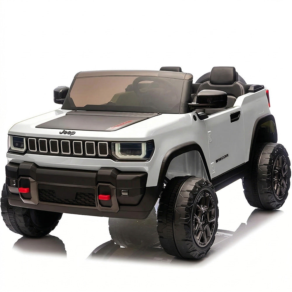 Garvee 24V 2-Seater Electric Ride-On Truck for Kids Ages 3-8 – Licensed 4WD Battery Car with Parental Remote Control, 3 Speeds, Wireless Connection Music, LED Lights, Gradual Start – Perfect Gift Vehicle – White