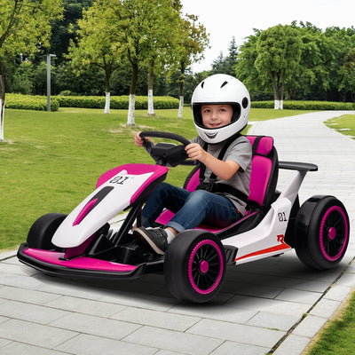 Garvee Ride - G Series: 6+,24V Drift Kart with 2X200W Strong Motor, 7AH Big Battery, Electric Pedals, Electric Go Kart Outdoor Race Toy - Pink
