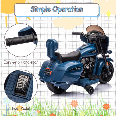 Garvee Ride - B Series: 6V Ride-On Motorcycle for Kids, Electric Dirt Bike with USB, Music, Headlight - Blue