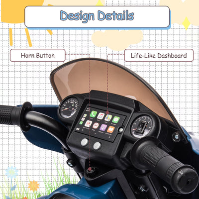 Garvee Ride - B Series: 6V Ride-On Motorcycle for Kids, Electric Dirt Bike with USB, Music, Headlight - Blue