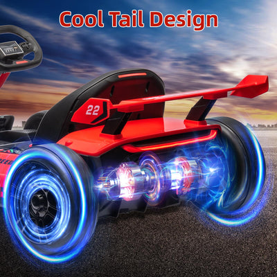 Garvee Ride - G Series: 24V Electric Go Kart, with 300W Strong Motor, Drift/Sport Mode, Big Battery, Eva Tire,Length Adjustment for Outdoor Racing Toy-Red