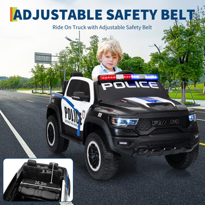 Garvee 12V Electric Ride On Truck for Kids Licensed RAM Pickup Truck Dual Motor Remote Control LED Lights Music Storage