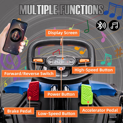 Garvee Ride - G Series: 24V Electric Go Kart for Kids, Licensed McLaren Go Carts for Kids w/Drift Race Pedal, 10AH Large Battery, 2×120W Powerful Motor, Damping System, Racing Flag, Kids Go Kart Age 6+