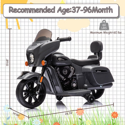 Garvee Ride - B Series: 6V Ride-On Motorcycle for Kids, Electric Dirt Bike with USB, Music, Headlight - Grey