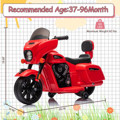 Garvee Ride - B Series: 6V Ride-On Motorcycle for Kids, Electric Dirt Bike with USB, Music, Headlight - Red