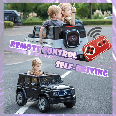 Garvee 12V Mercedes-Benz EQG Kids Ride-On: Dual Motors, 4.0 MPH, LED, USB/BT Music, Remote Control, Soft Start, for Ages 3-7