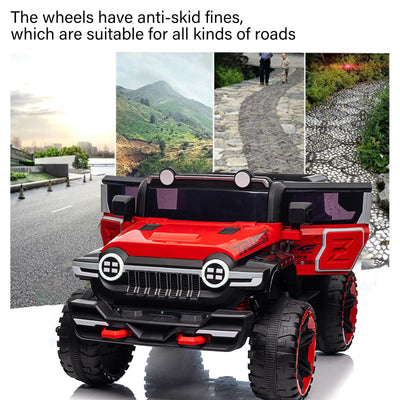 Garvee Ride - P Series: 12V 2-Seater Kids Ride On Car with Remote Control & Music - Red