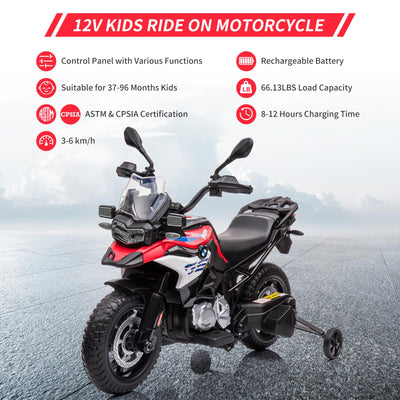 Garvee Ride - P Series: 12V 7AH Kids Motorcycle + High/Low Speed + EVA Tire + LED Headlights + Spring Suspension + Music + Training Wheels + Boys and Girls