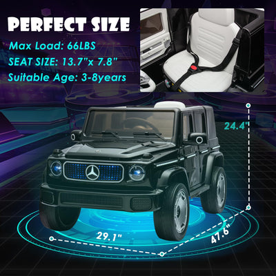 Garvee 12V Mercedes-Benz EQG Kids Ride-On: Dual Motors, 4.0 MPH, LED, USB/BT Music, Remote Control, Soft Start, for Ages 3-7