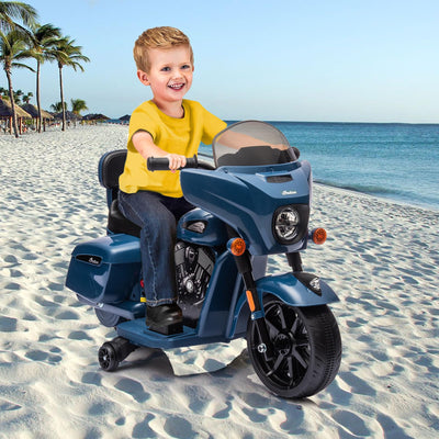 Garvee Ride - B Series: 6V Ride-On Motorcycle for Kids, Electric Dirt Bike with USB, Music, Headlight - Blue