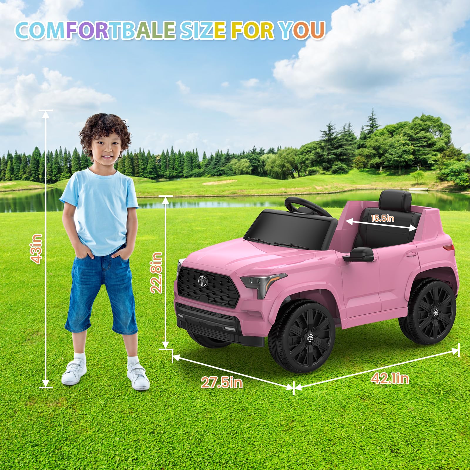Garvee 12V Licensed Toyota Ride-On Truck: Remote Control, Spring Suspension, LED Lights, Bluetooth, 3 Speeds