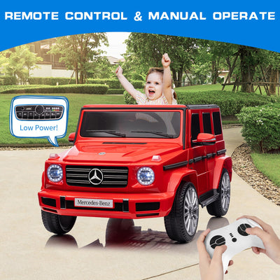 Garvee 12V Kids Ride On Car, Licensed Mercedes-Benz G500 Electric Vehicles w/Parent Remote Control, 4xSpring Suspension, 3 Speeds, Rocking, LED Lights, Battery Powered Ride on Toy for Boys Girls, Red