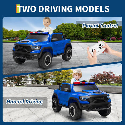 Garvee 12V Electric Ride On Truck for Kids Licensed RAM Pickup Truck Dual Motor Remote Control LED Lights Music Storage