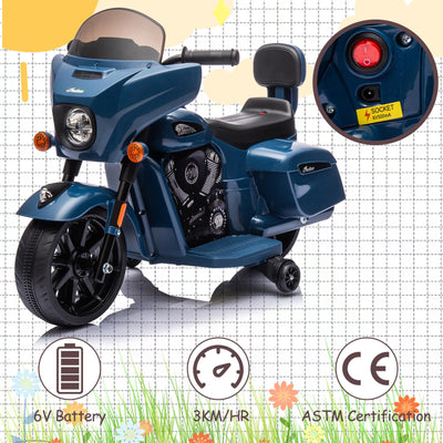 Garvee Ride - B Series: 6V Ride-On Motorcycle for Kids, Electric Dirt Bike with USB, Music, Headlight - Blue