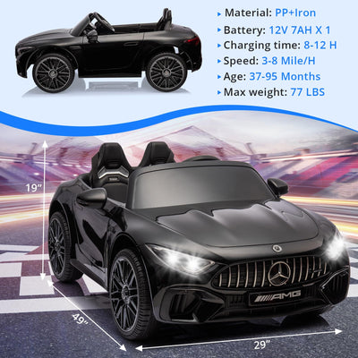 Garvee 12V Mercedes-Benz SL63 Ride-On Car: Remote Control, 2x35W Motors, 3-8 MPH, LED Lights, MP3, USB, Bluetooth, for Ages 3-7