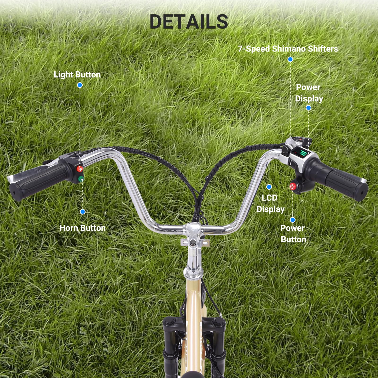 Garvee 26 Inch Adult Electric Tricycle Folding 7-Speed Electric Tricycle with Basket, 36V Detachable Battery, 250W Brushless Motor Suitable for Men and Women, Beige