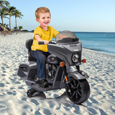 Garvee Ride - B Series: 6V Ride-On Motorcycle for Kids, Electric Dirt Bike with USB, Music, Headlight - Grey
