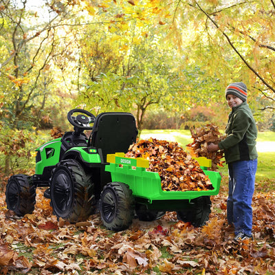 Garvee 3-in-1 Ride-On Tractor For Kid Age 3+,max 66 lbs, 24V Electric, Excavator & Bulldozer, Remote Control, LED, Music, USB/Bluetooth