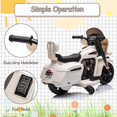 Garvee Ride - B Series: 6V Ride-On Motorcycle for Kids, Electric Dirt Bike with USB, Music, Headlight - White