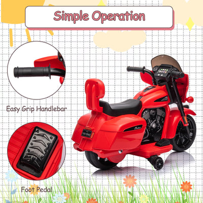 Garvee Ride - B Series: 6V Ride-On Motorcycle for Kids, Electric Dirt Bike with USB, Music, Headlight - Red
