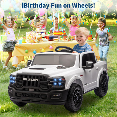Garvee 24V Ride On Toys Licensed RAM 2500 2 Seater Kids Electric Truck Car With Remote Control White