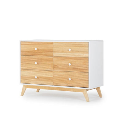 dadada Merry 6-Drawer Dresser in White/Natural