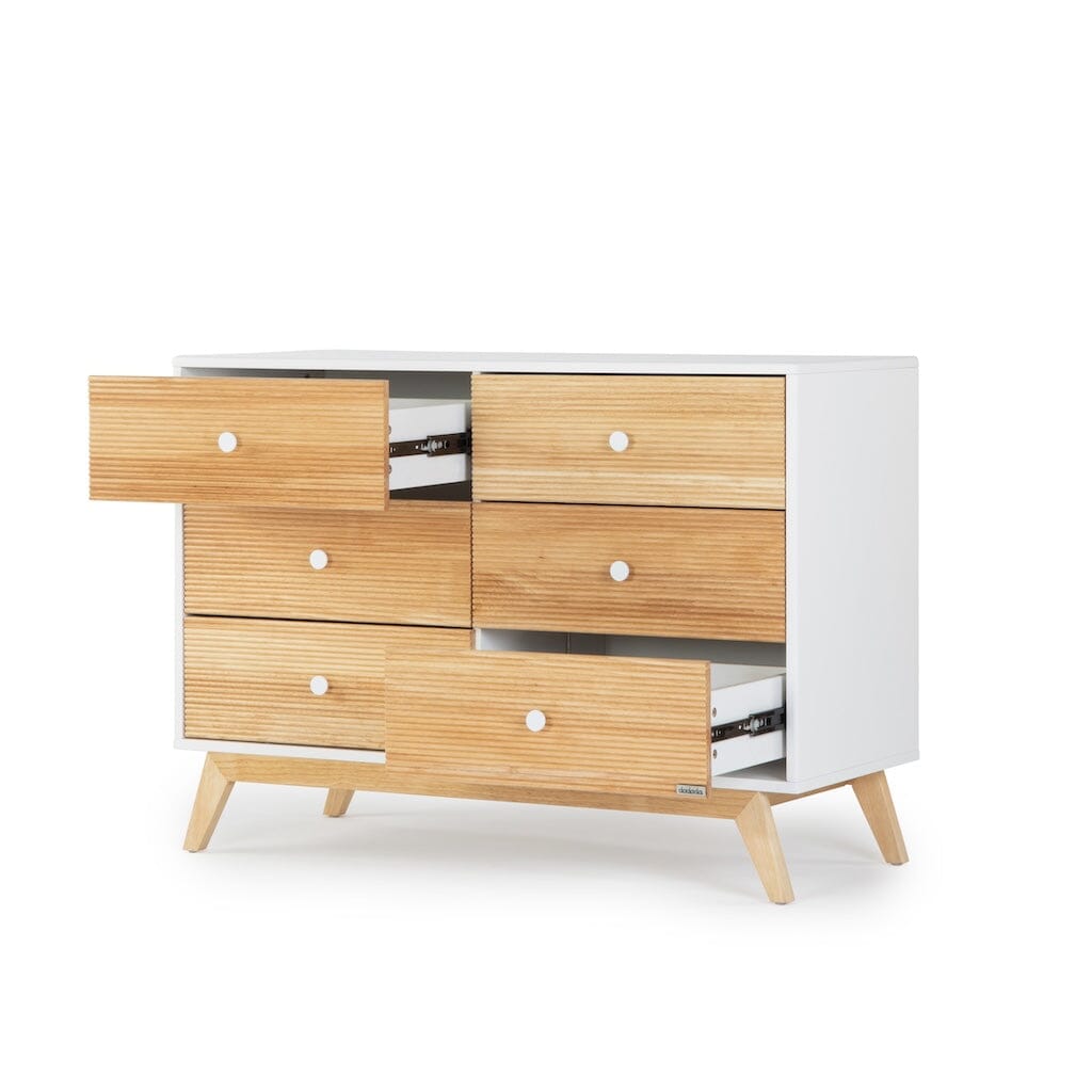 dadada Merry 6-Drawer Dresser in White/Natural