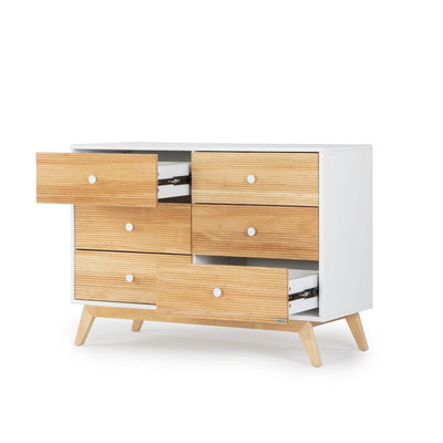 dadada Merry 6-Drawer Dresser in White/Natural