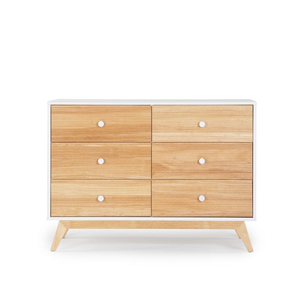 dadada Merry 6-Drawer Dresser in White/Natural