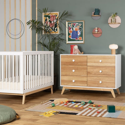 dadada Merry 6-Drawer Dresser in White/Natural