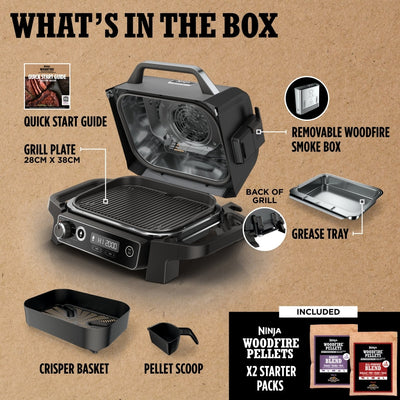 Ninja Woodfire Electric BBQ Grill and Smoker with Cover OG701UKCOVERKIT