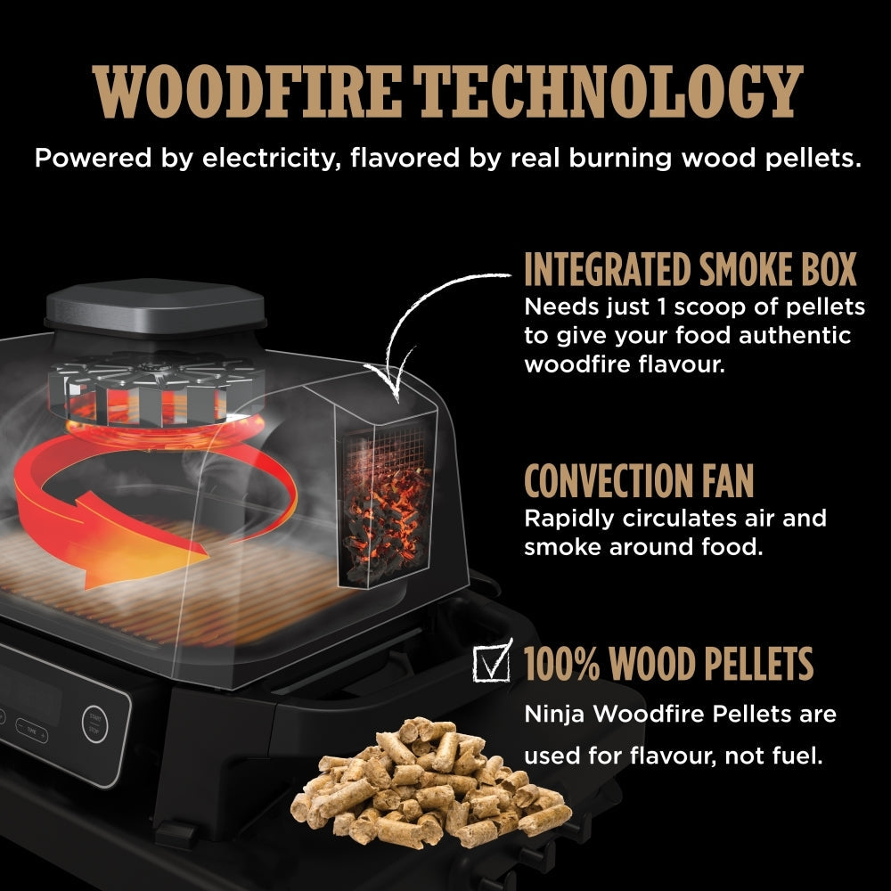 Ninja Woodfire Electric BBQ Grill and Smoker with Cover OG701UKCOVERKIT