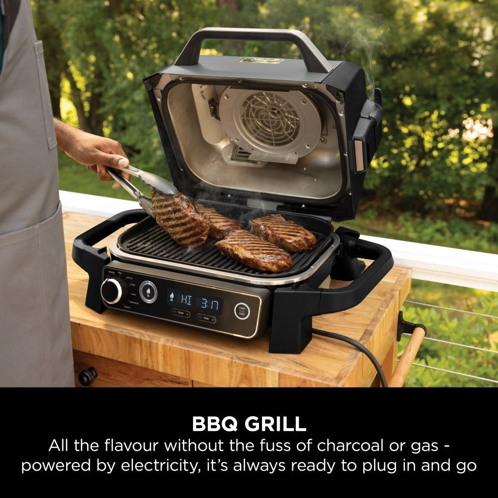 Ninja Woodfire Electric BBQ Grill and Smoker with Cover OG701UKCOVERKIT