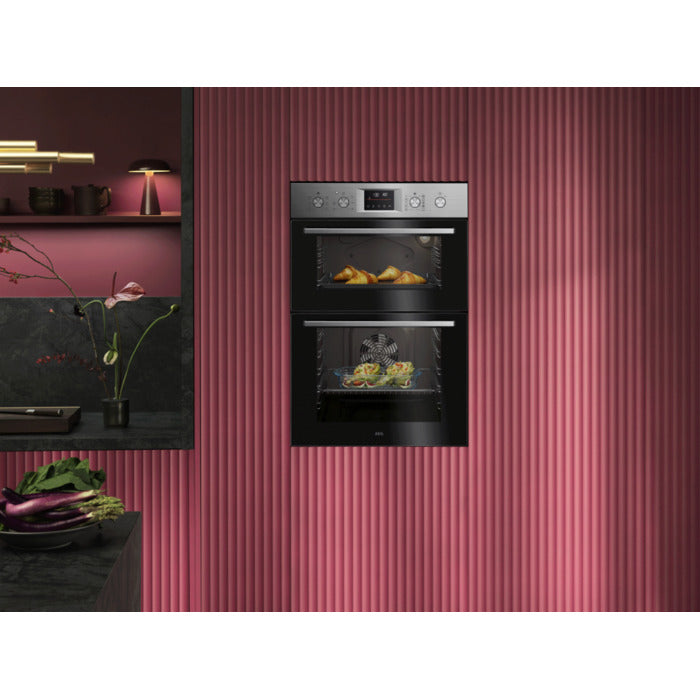 AEG Series 6000 OU5CP40M SurroundCook 61L Built-in Electric Double Oven Stainless Steel