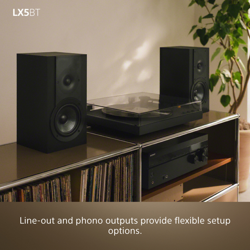 Sony PSLX5BT Fully Automatic Bluetooth Turntable with SRSULT30B ULT Field 3 Wireless Bluetooth Speakers Pair Hi-Fi Package