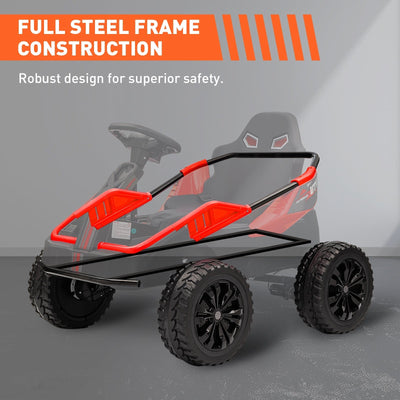 Garvee 24V Ride On Toy for Big Kids, 6MPH 200W 4x4 Ride On Car w/Parent Remote, Metal Frame, Headlights, Shock Absorbers, Music, Horn, Battery Powered Electric Cars for Kids, Red