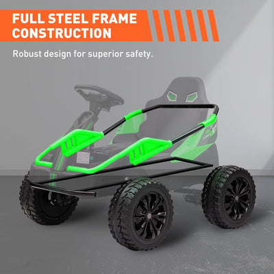 Garvee 24V Kids Electric Car with Parent Control, 200W 4x4 Ride On Toy for Big Kids, 4 Shock Absorbers, Metal Frame, 4 Wheeler ATV for Boys Girls Ages 3+, Green