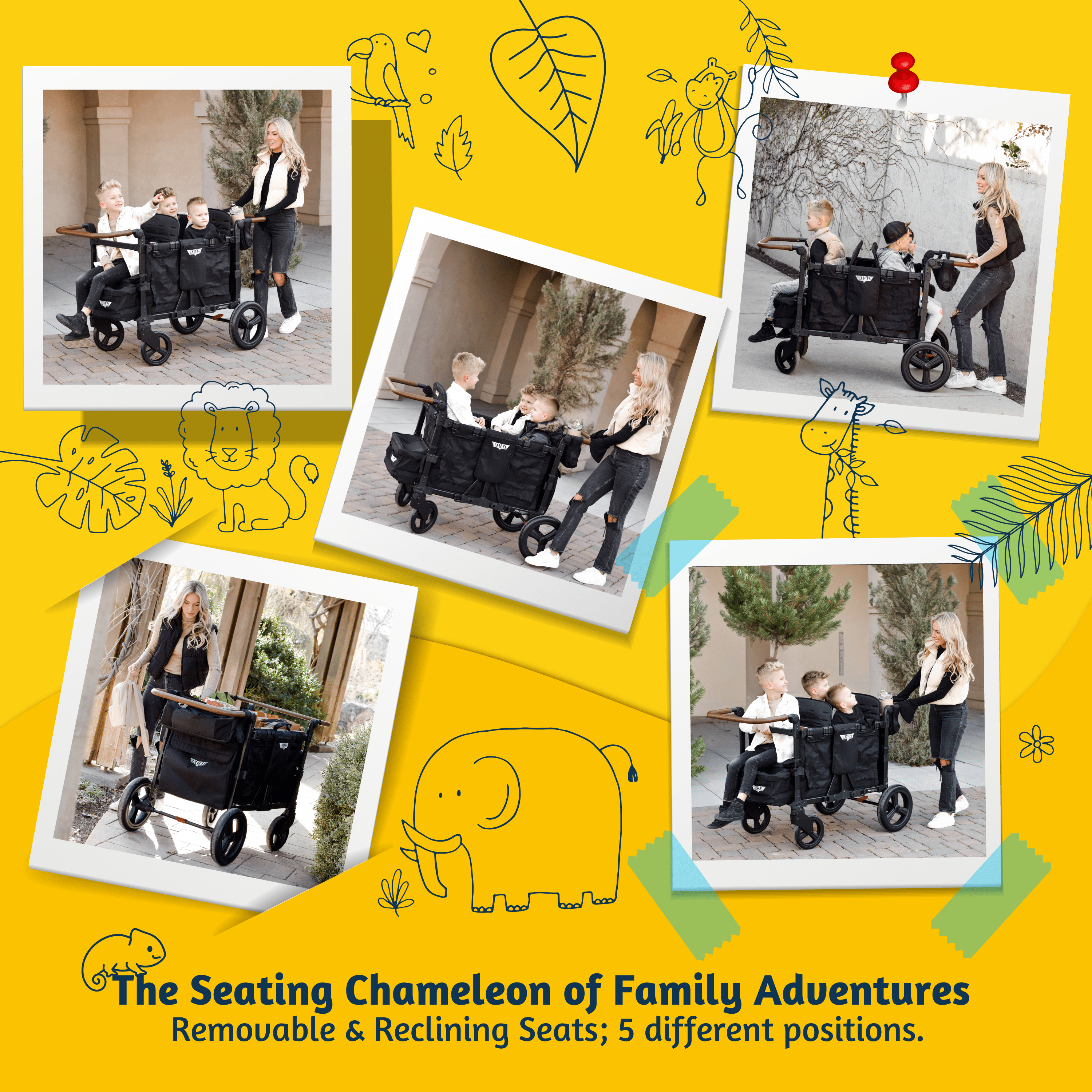 Keenz Stroller Wagons Keenz Vyo͞o The Seating Chameleon Stroller Wagon 4-Passengers