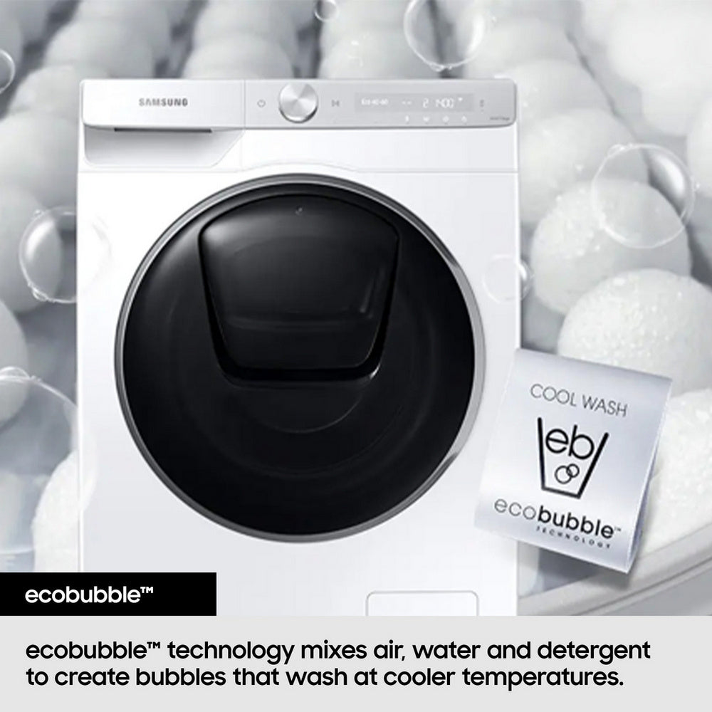 Samsung Series 5 WD90HG5U34BEEU Ecobubble AI Energy 9kg+6kg 1400 Spin Washer Dryer White